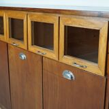Vintage Dutch Beech & Oak Haberdashery Shop / Grain Cabinet, 1950s
