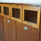 Vintage Dutch Beech & Oak Haberdashery Shop / Grain Cabinet, 1950s