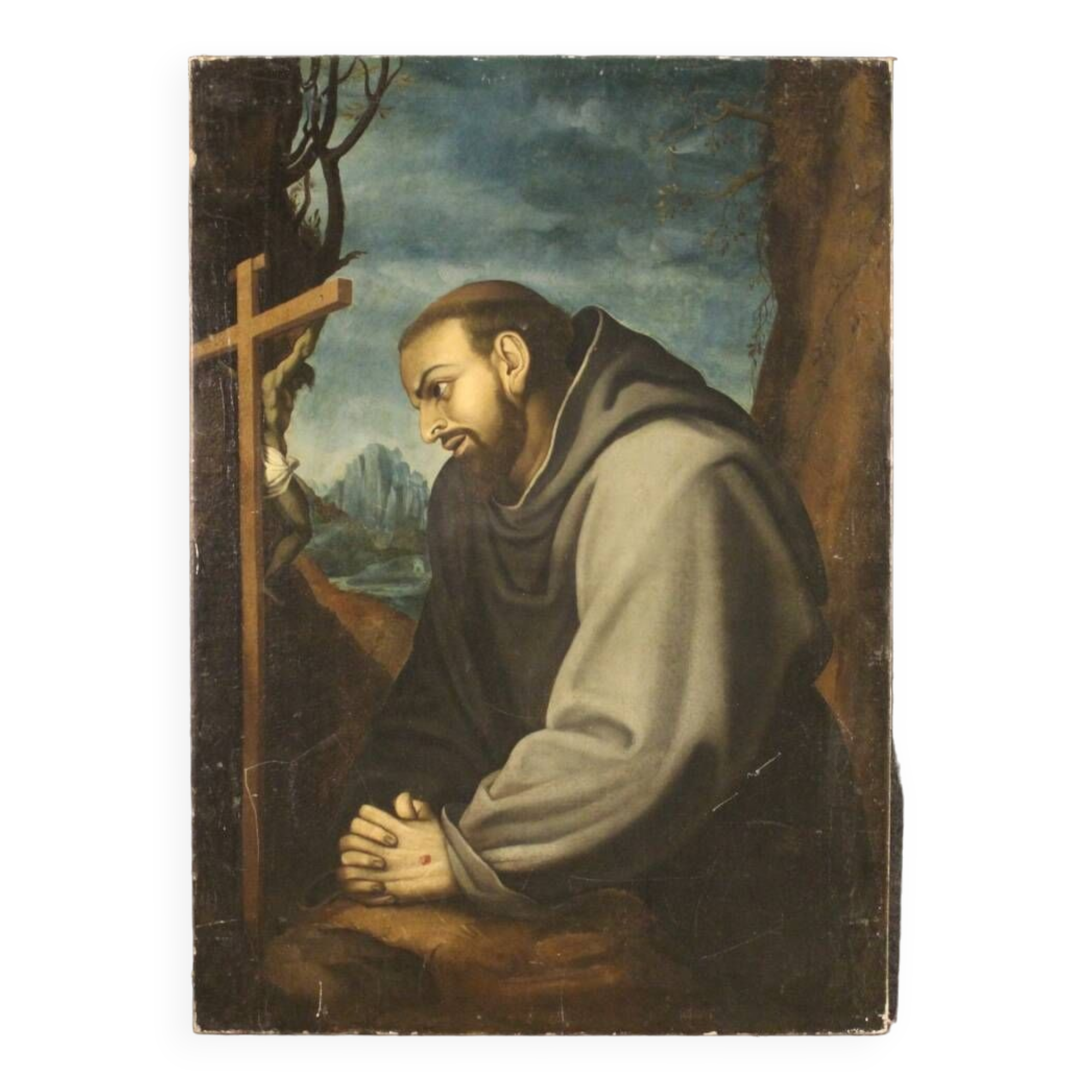 Tableau Ancien Saint François Du 18ème Siècle