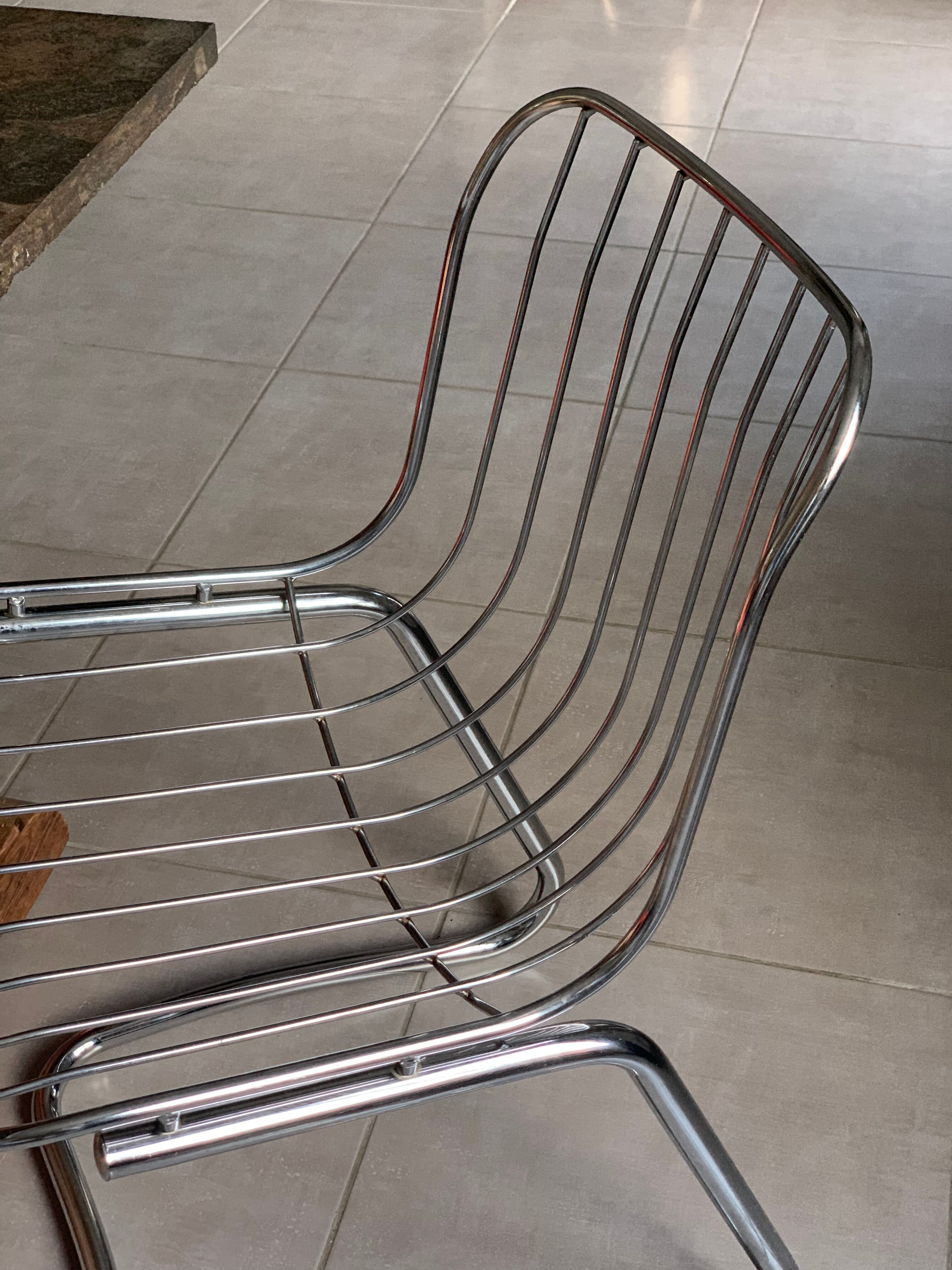 Design chair 70' in chrome metal
