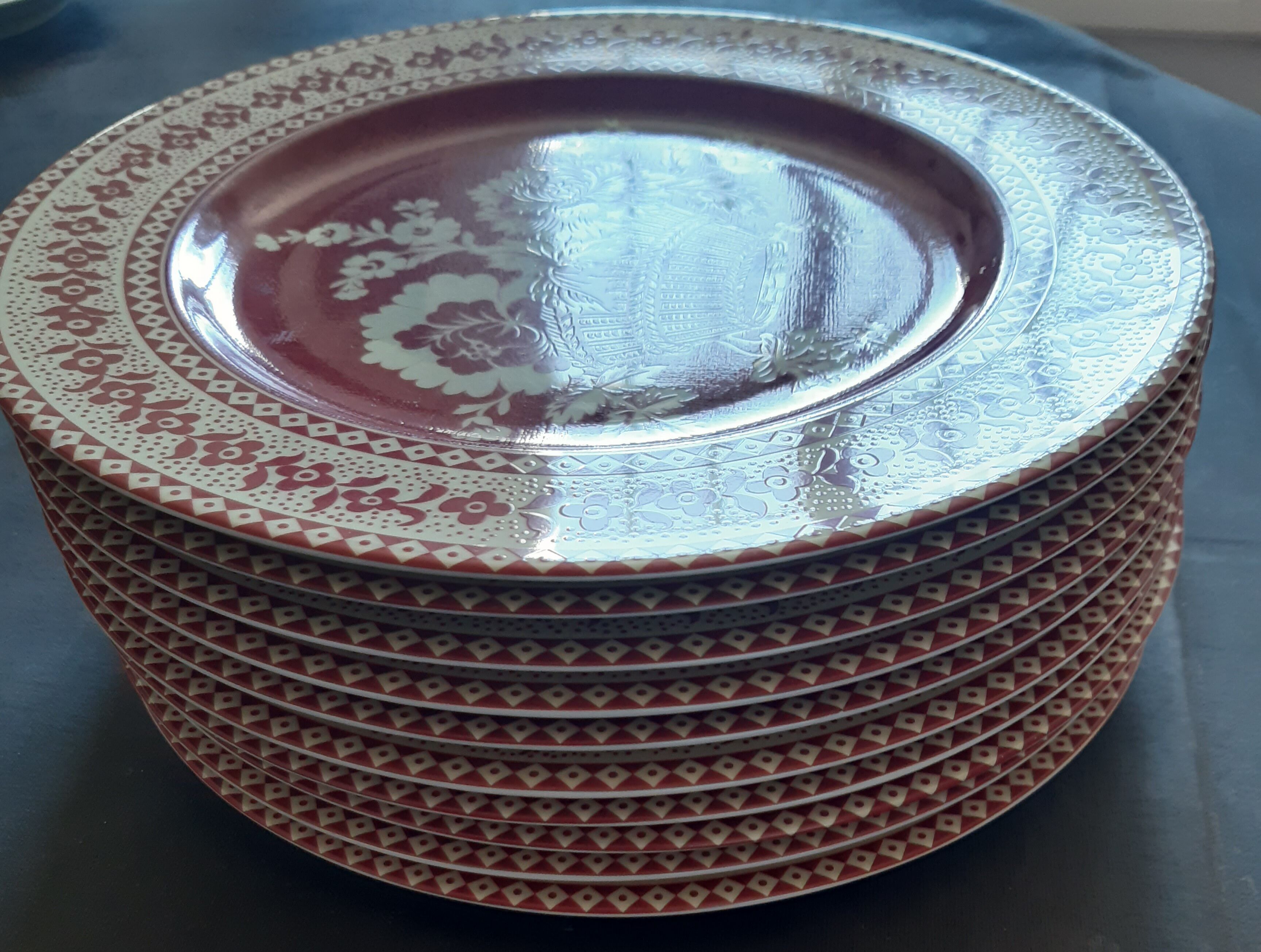 10 plates Pierre Frey "flower baskets"