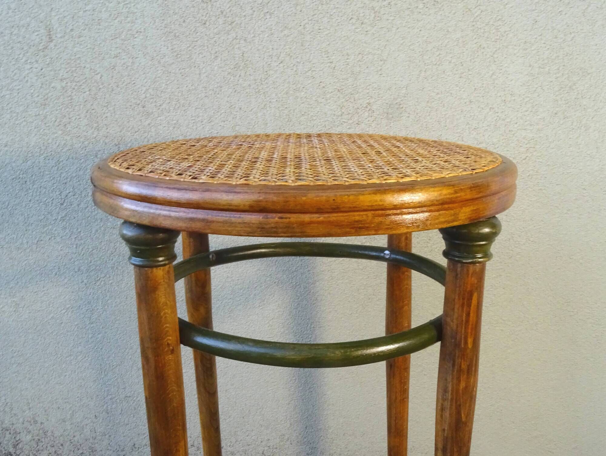 Bar stool curved wood by KOHN 1910, not Thonet