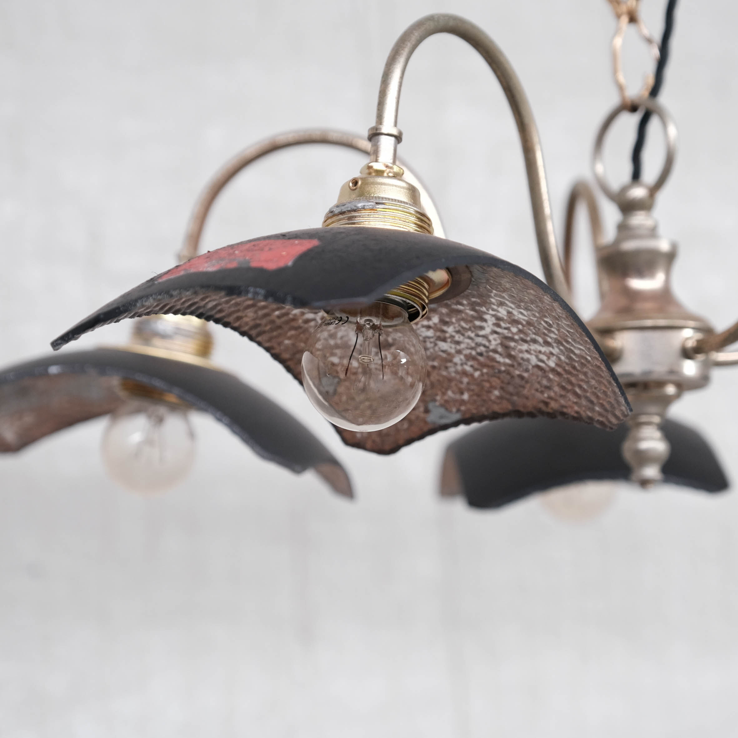 English mercury glass reflective mirrored antique chandelier