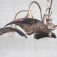 English mercury glass reflective mirrored antique chandelier