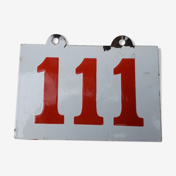 enamel plate number 111