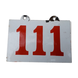 enamel plate number 111