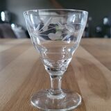 7 vintage footed aperitif glasses