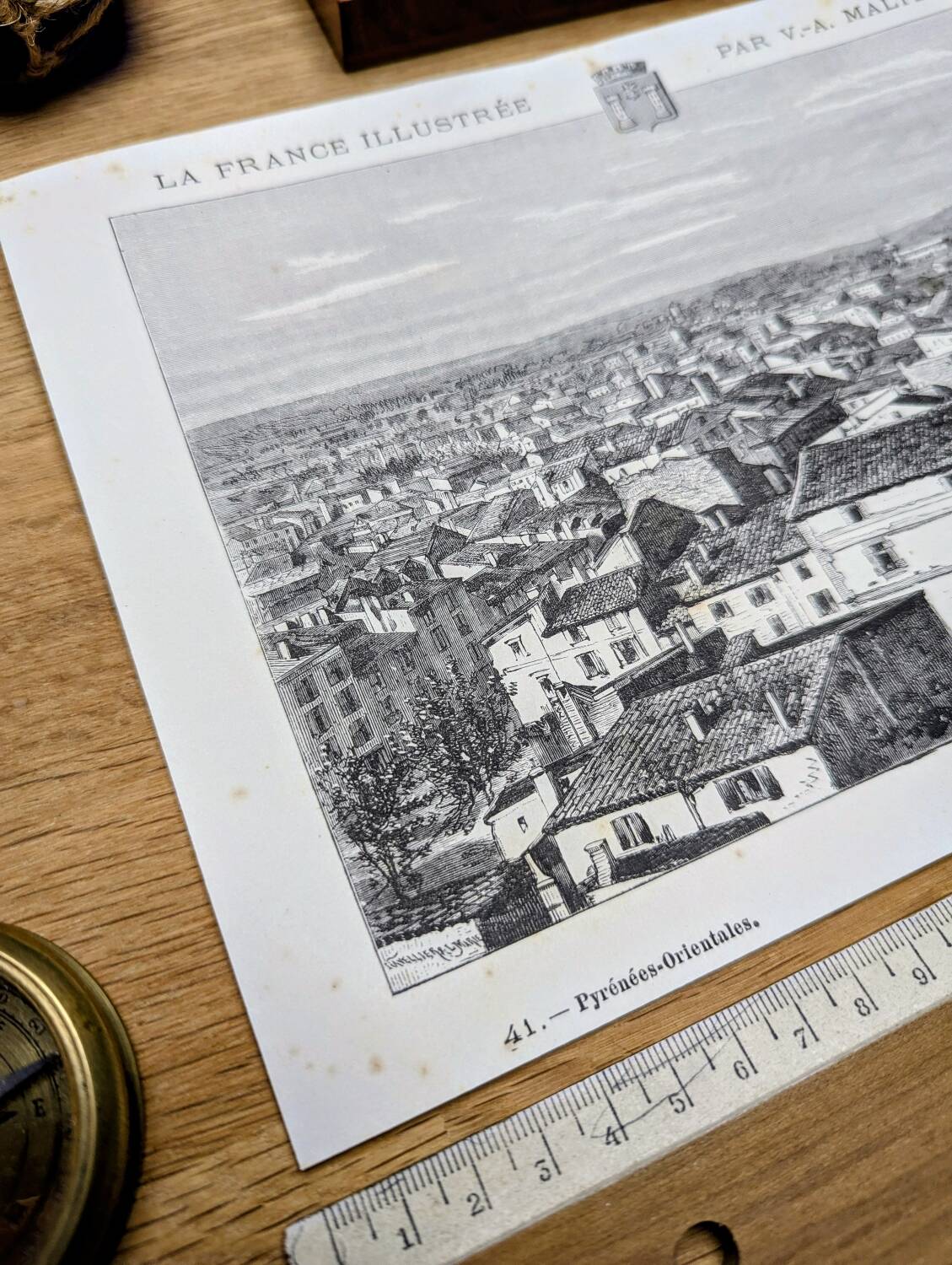 Engraving from Perpignan, Pyrénées-Orientales, printed in 1883
