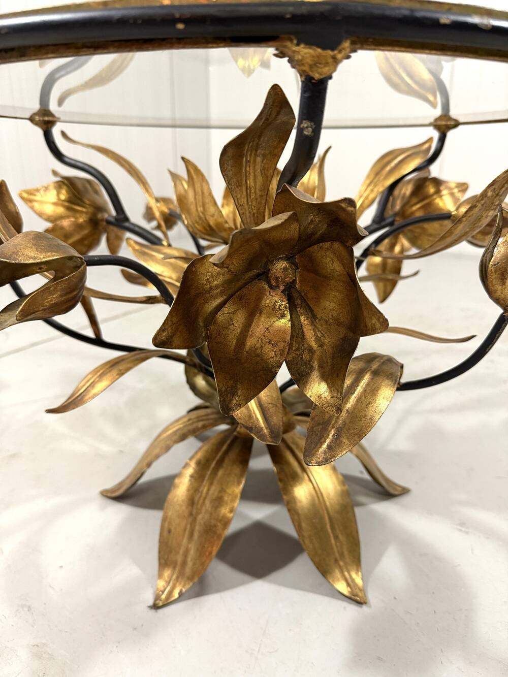 Hans Kögl gilded metal and glass coffee / side table