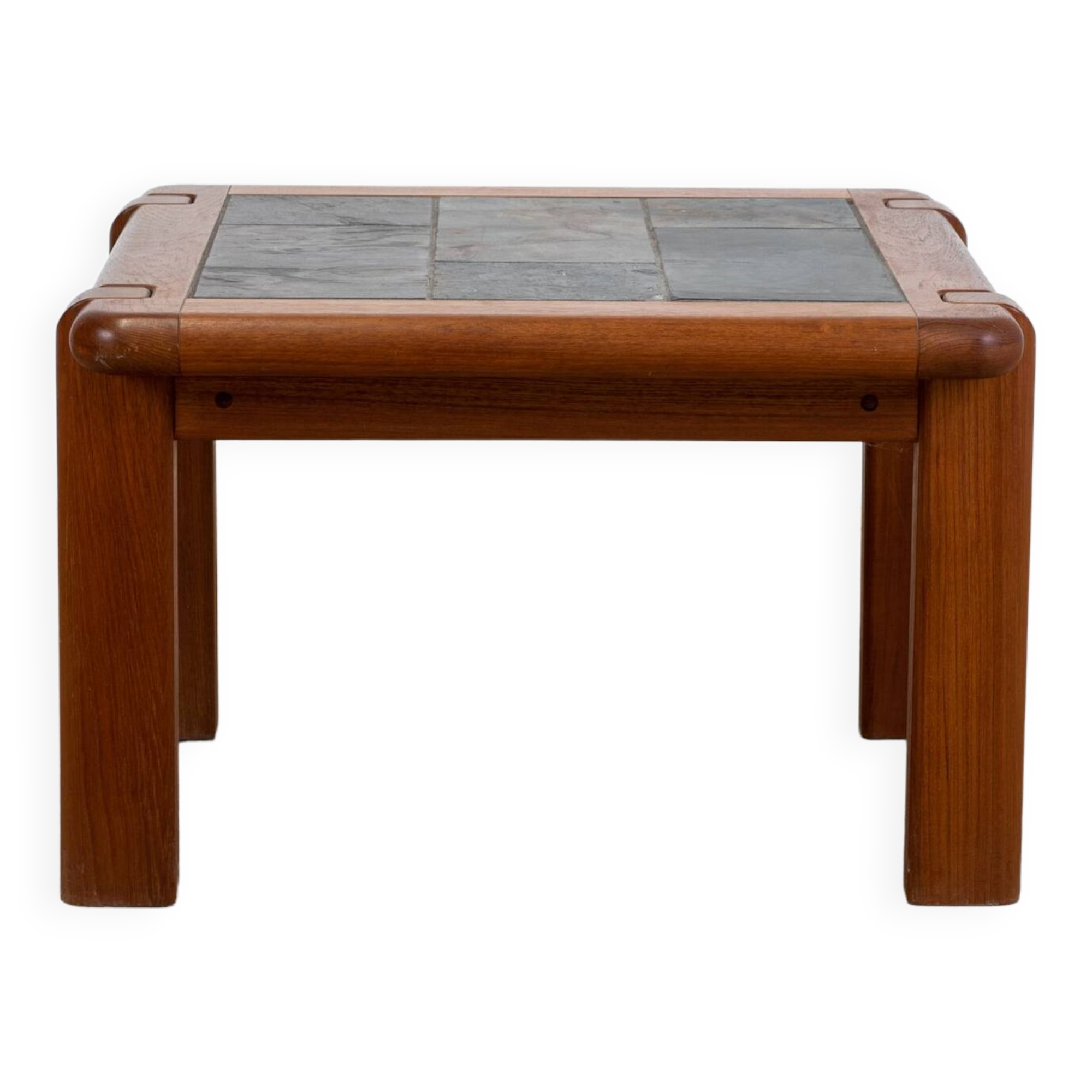 Table basse en orme et ardoise circa 1980