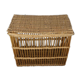 Old large wicker rattan trunk