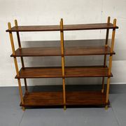 Mid-century modernist teak stick wall cabinet attributed to Willem Lutjens for Gouda Den Boer, 1950s