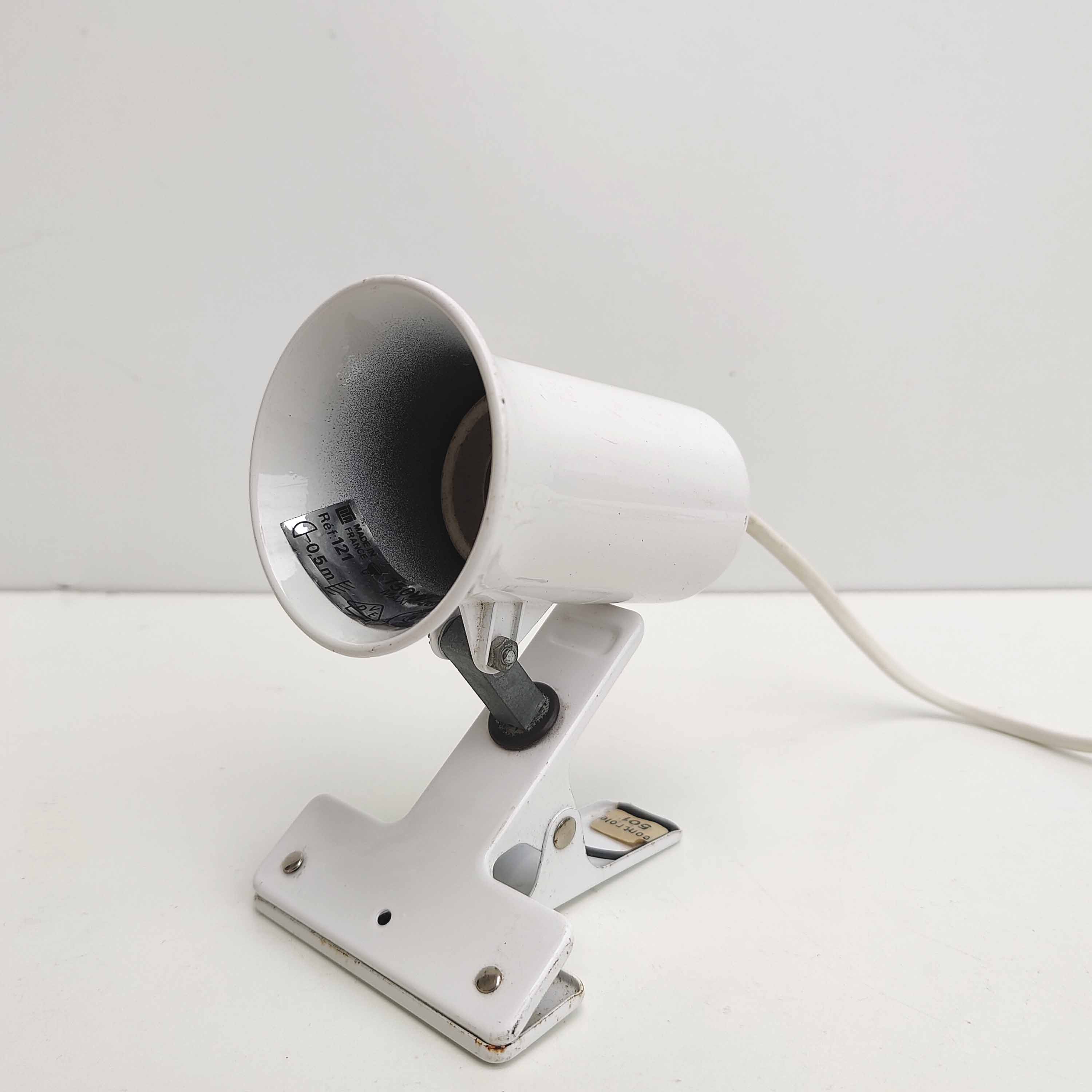 Spot lamp with clamp Lita metal white