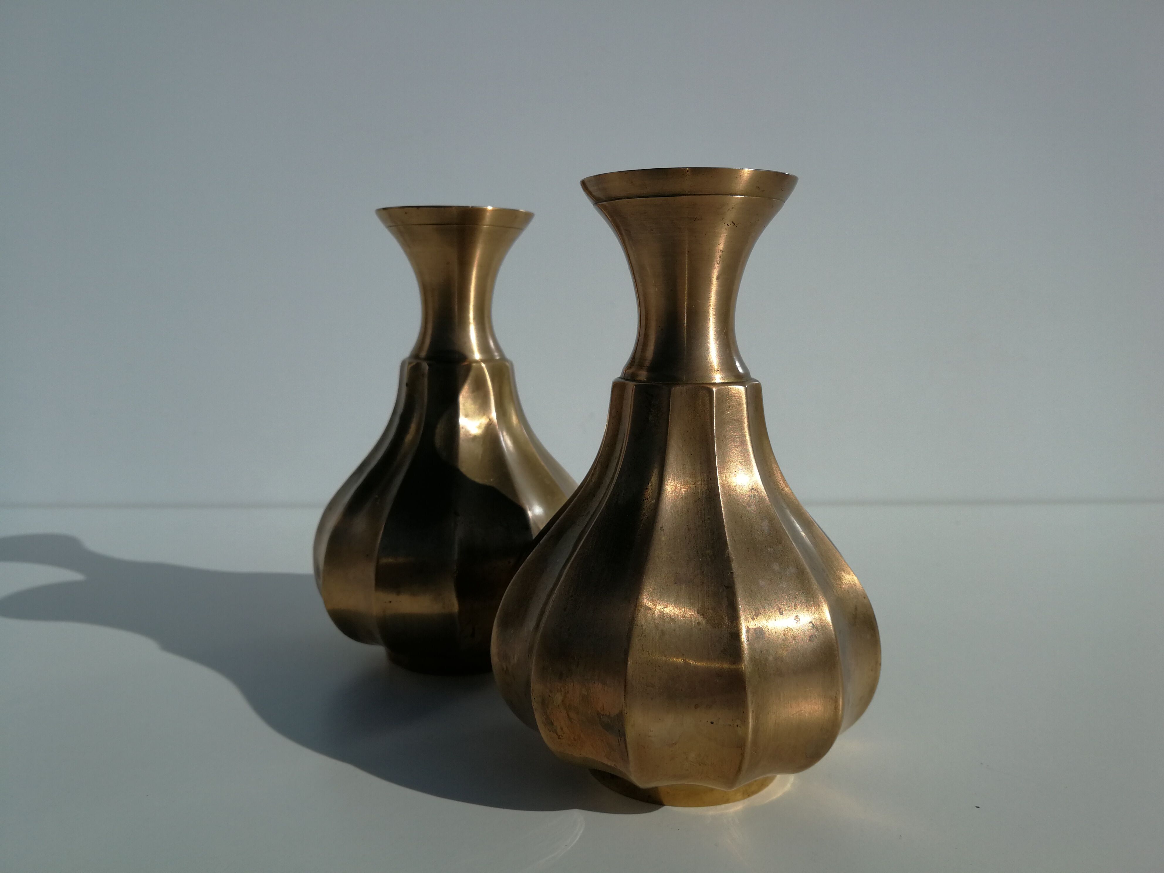 Pair of brass vase