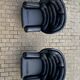 2x Joe Colombo Elda LONGHI Chair Black leather, White fiberglass