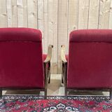 Pair of beech bridge armchairs from the 1950s