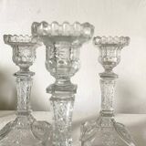 Molded glass candle holders X3