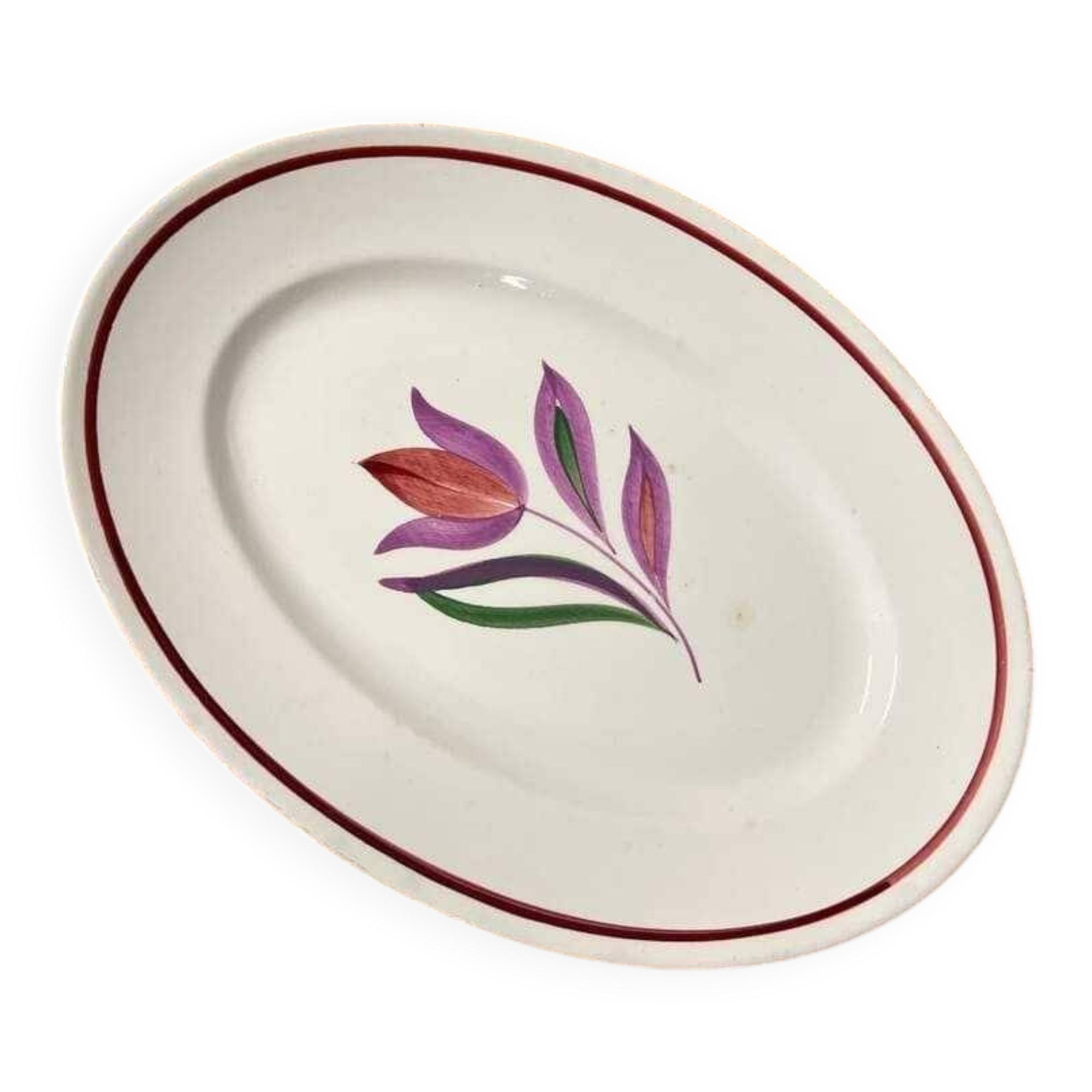 Digoin sarreguemines oval dish - fanfan model