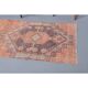 Vintage Turkish Hand-Knotted Wool Cotton Orange Runner 87x357
