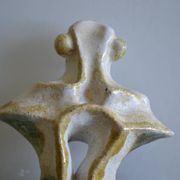 Surreal ceramic sculpture in relief signed to be identified.