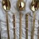 6 golden teaspoons/tea spoons