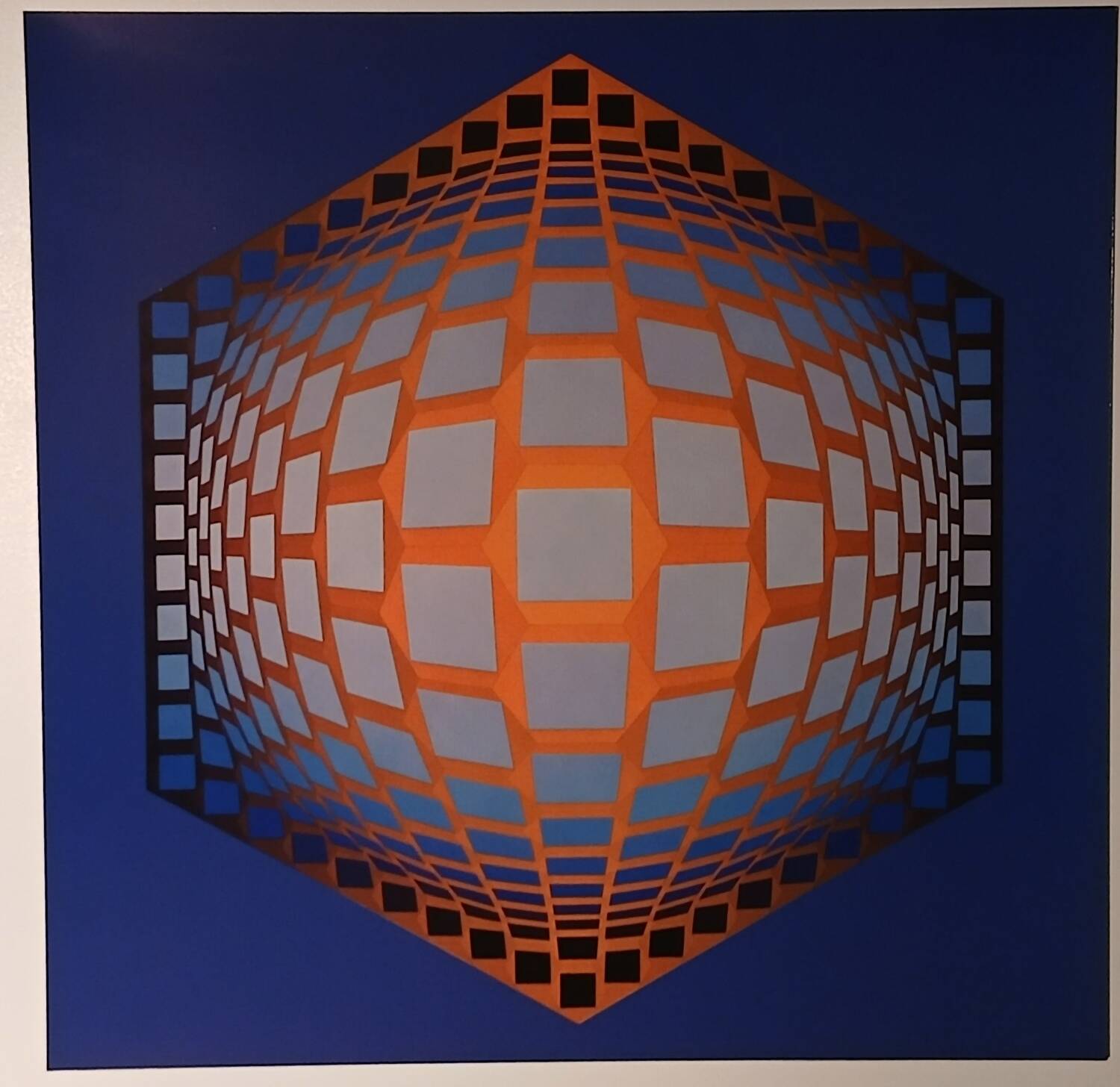Plate by Victor Vasarely – "Universal Structure of the Hexagon" – Op A