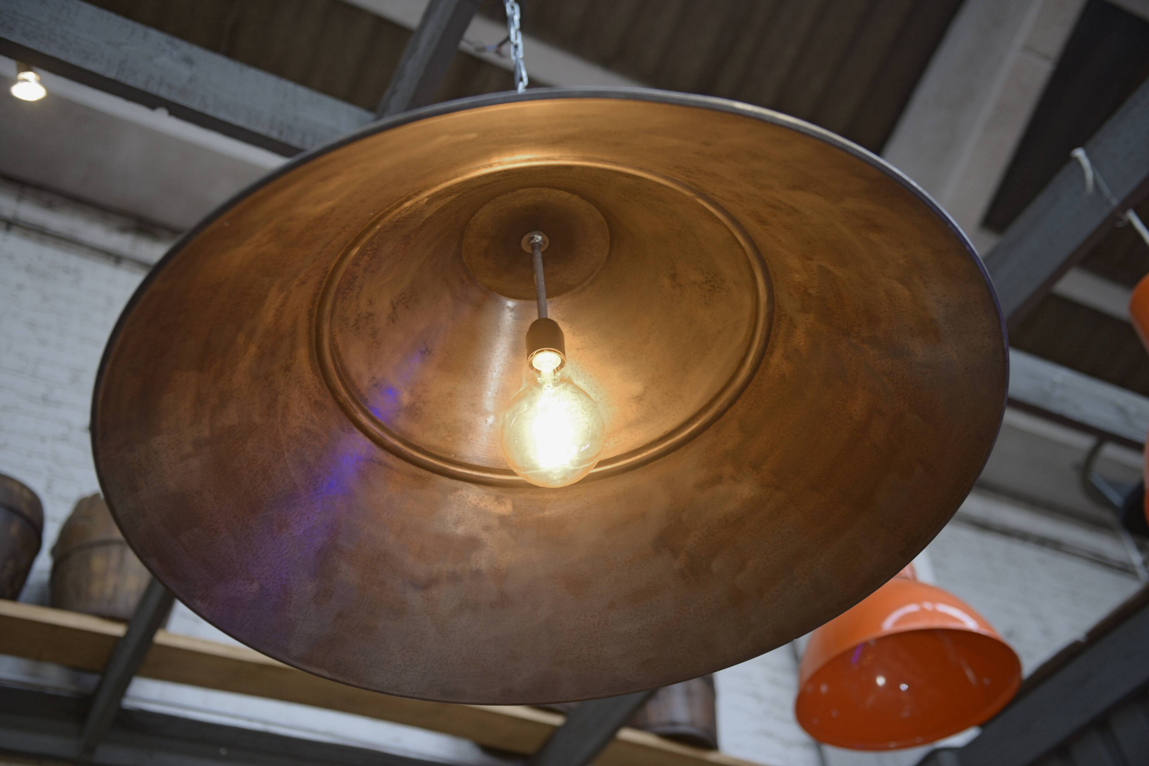 Bekaert large metal saucer pendant lamps
