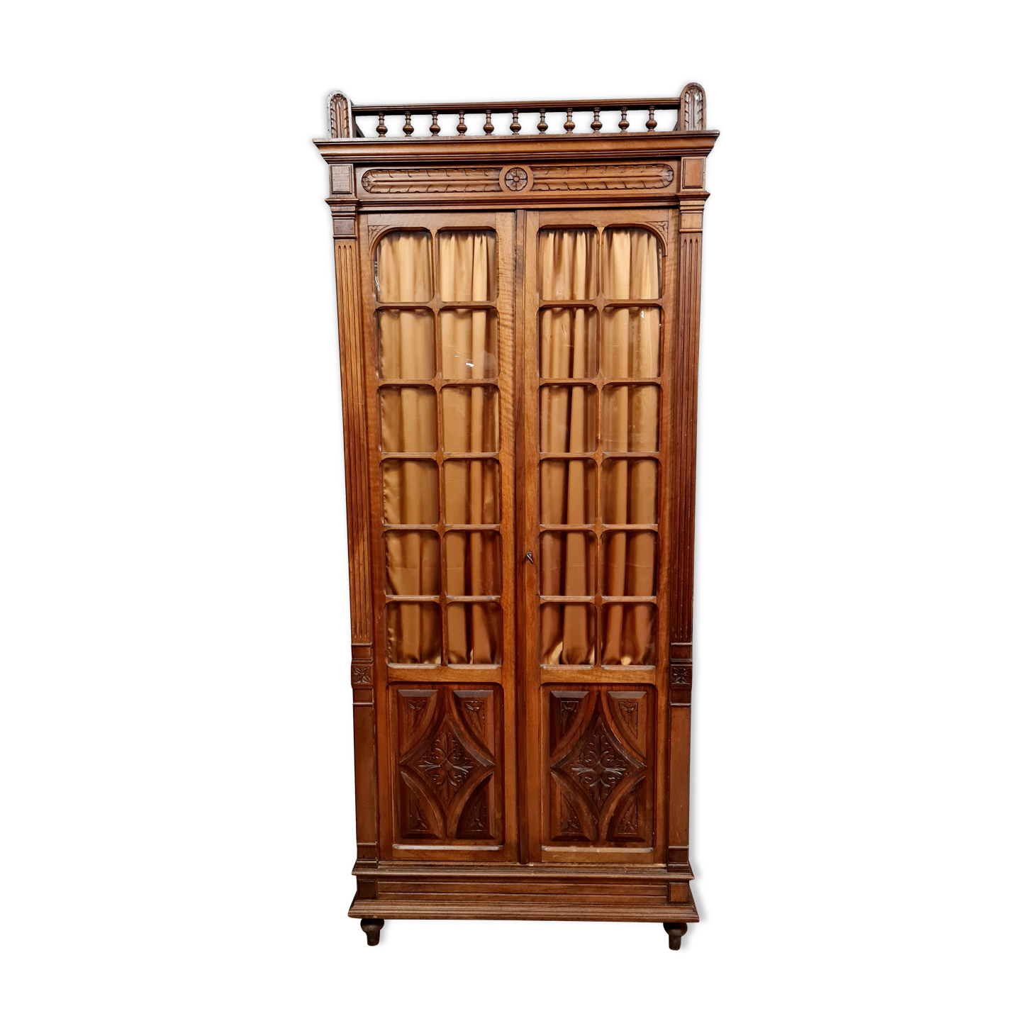 Louis XVI library in solid walnut with blonde patina around 1850