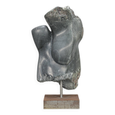 Abstract dolomite stone sculpture by Ineke van Zuuren, Netherlands, 1980s
