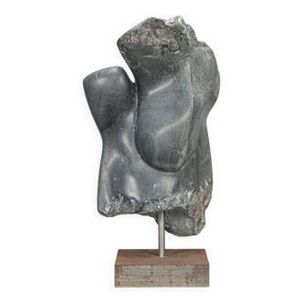 Abstract dolomite stone sculpture by Ineke van Zuuren, Netherlands, 1980s