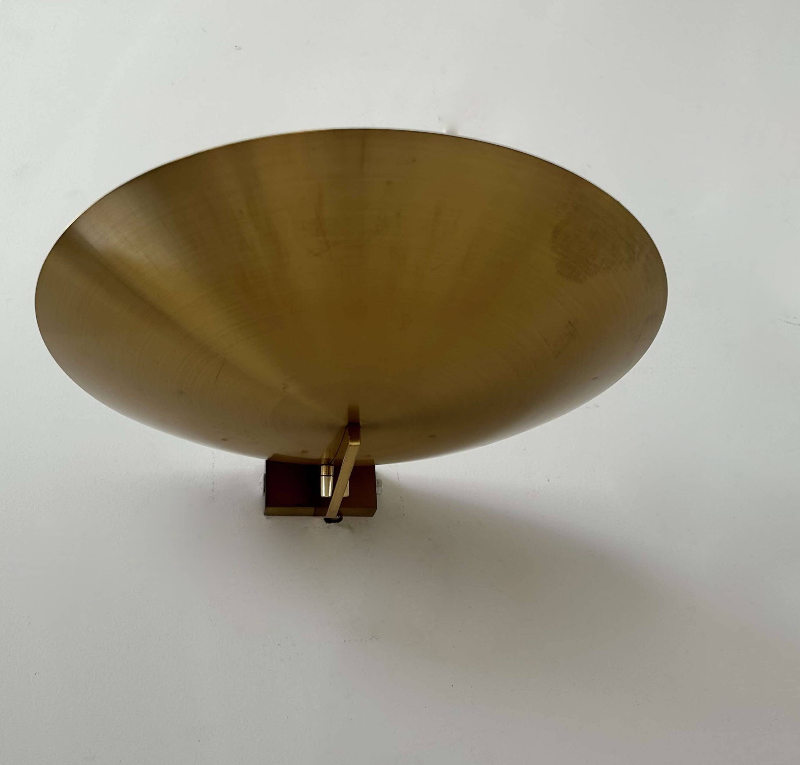 Vintage wall light with dimmer, brass, France 1980
