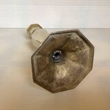 Faceted brass candle holder