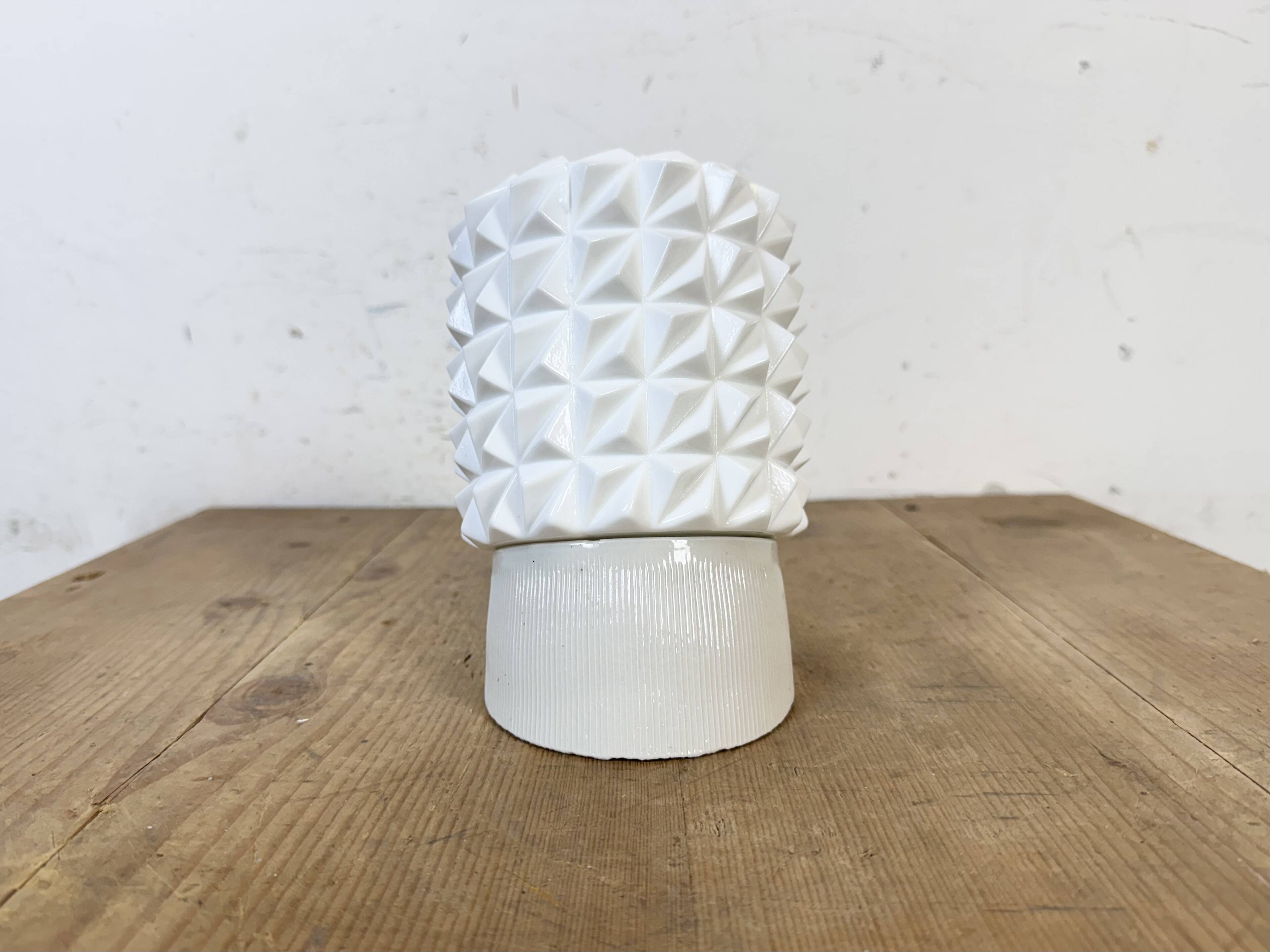 Vintage White Porcelain Wall Light, 1970s
