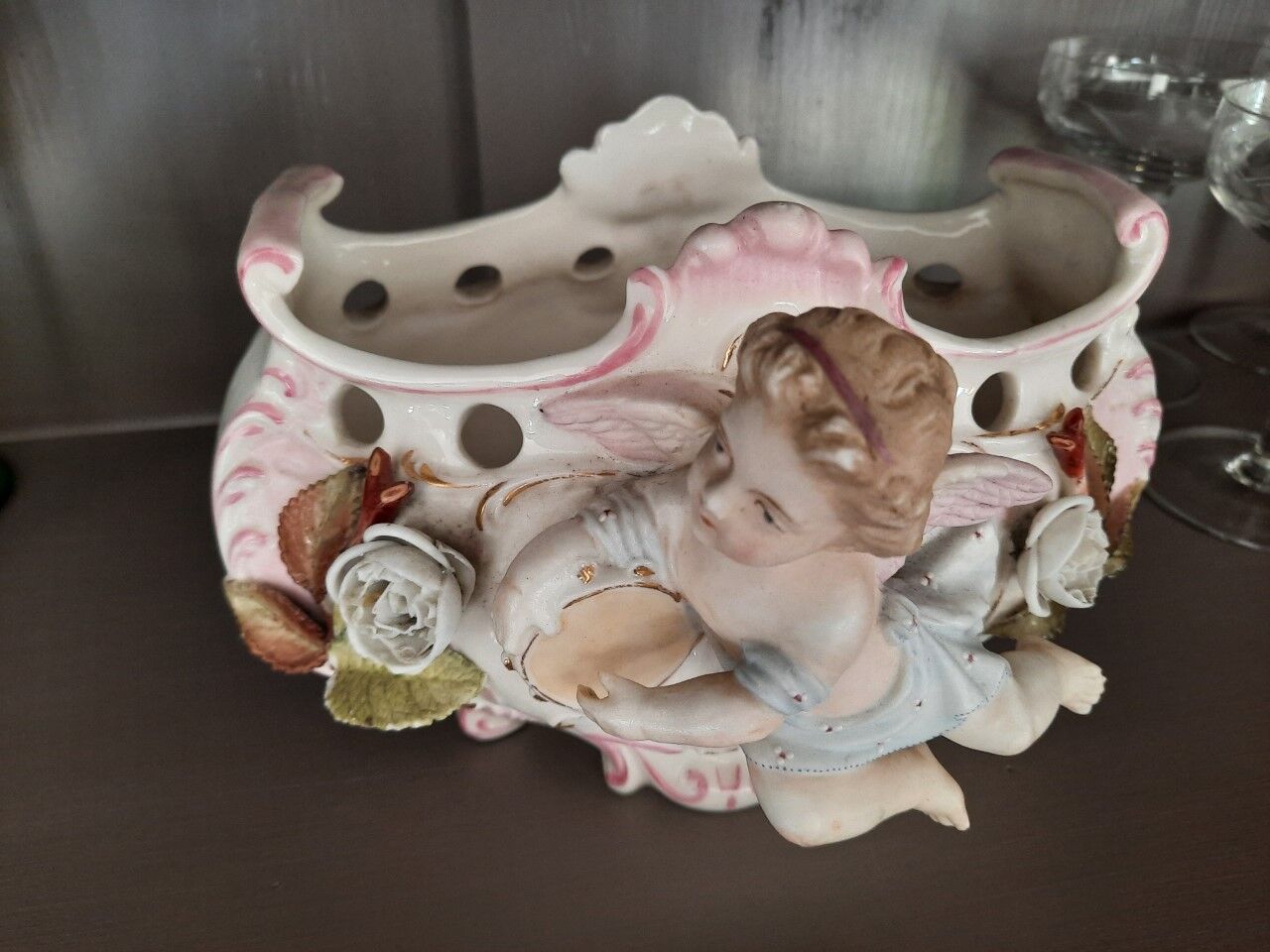 Jardinière centre de table barbotine