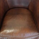 Cow leather club chair in English style