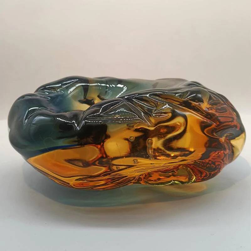 1950s large ashtray completely hand-blown and handcrafted in Murano glass, made in Italy - 18 cm