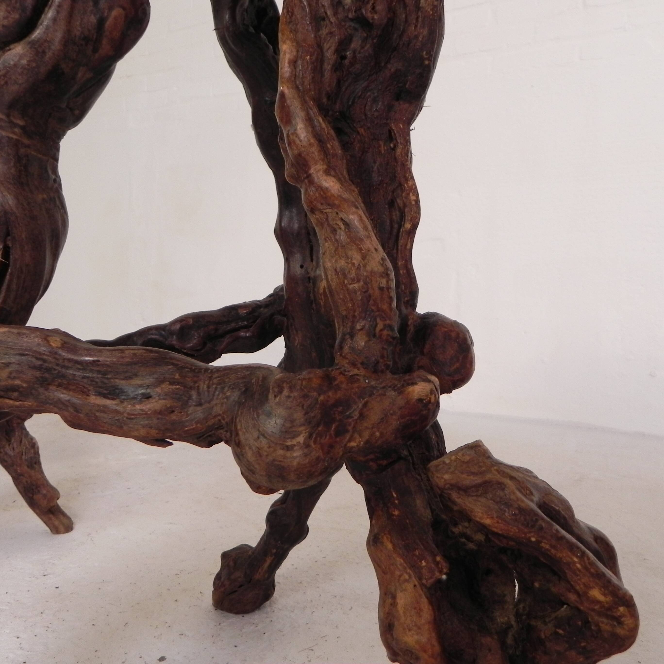 Set of 3 vintage wooden vine bar stools, 1960s