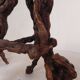 Set of 3 vintage wooden vine bar stools, 1960s