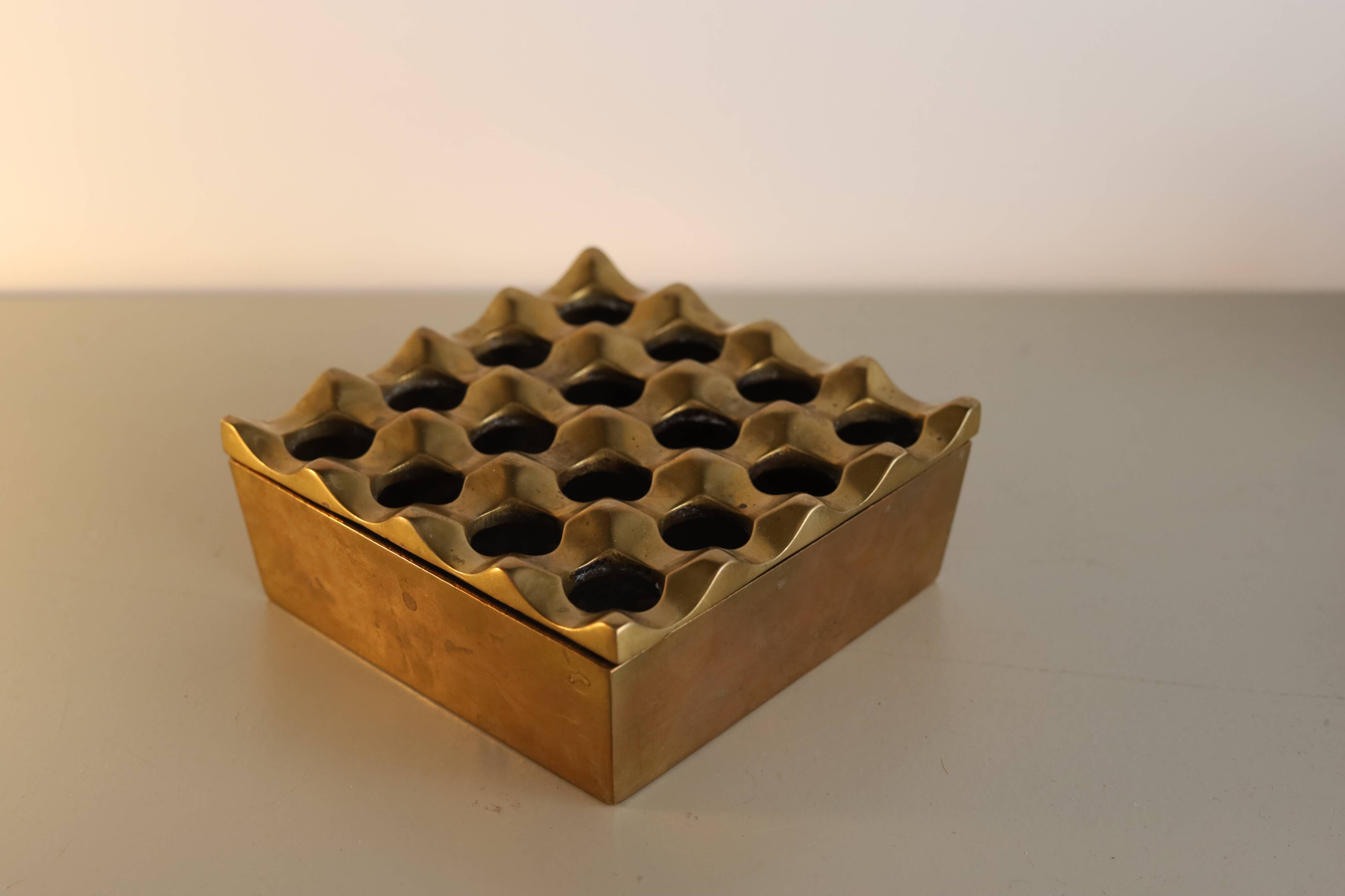 Vintage solid brass ashtray by Holger BACKSTROM and Bo LJUNGBEG