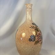 Magnificent vintage vase signed Simon-D – Glazed ceramic with floral decoration.