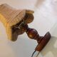 Wooden bedside lamp and Lampshade in rope/vintage 60-70 years