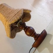 Wooden bedside lamp and Lampshade in rope/vintage 60-70 years