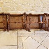 Set of 4 vintage carved cane chairs