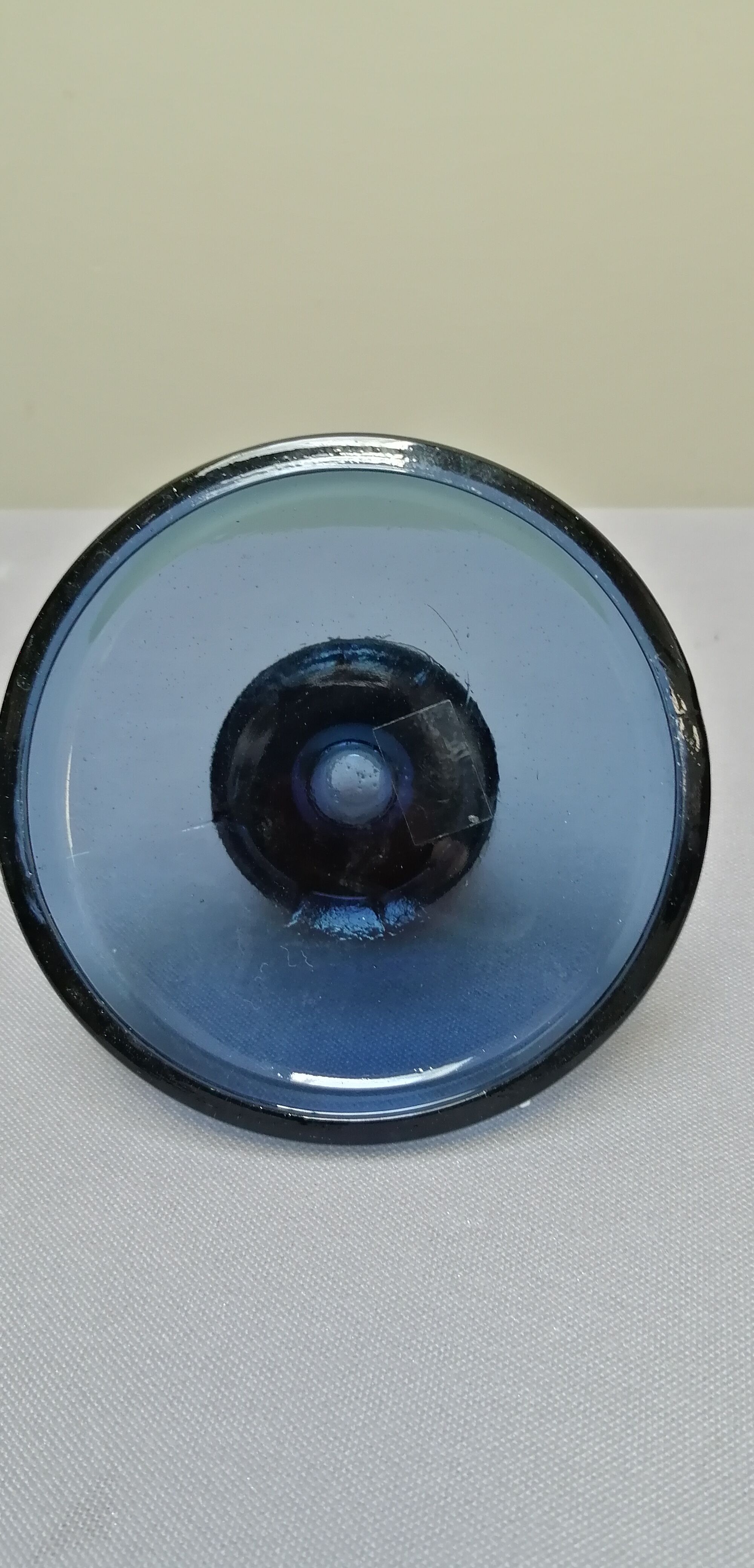 Cobalt glass candle holder by Maria Kariis