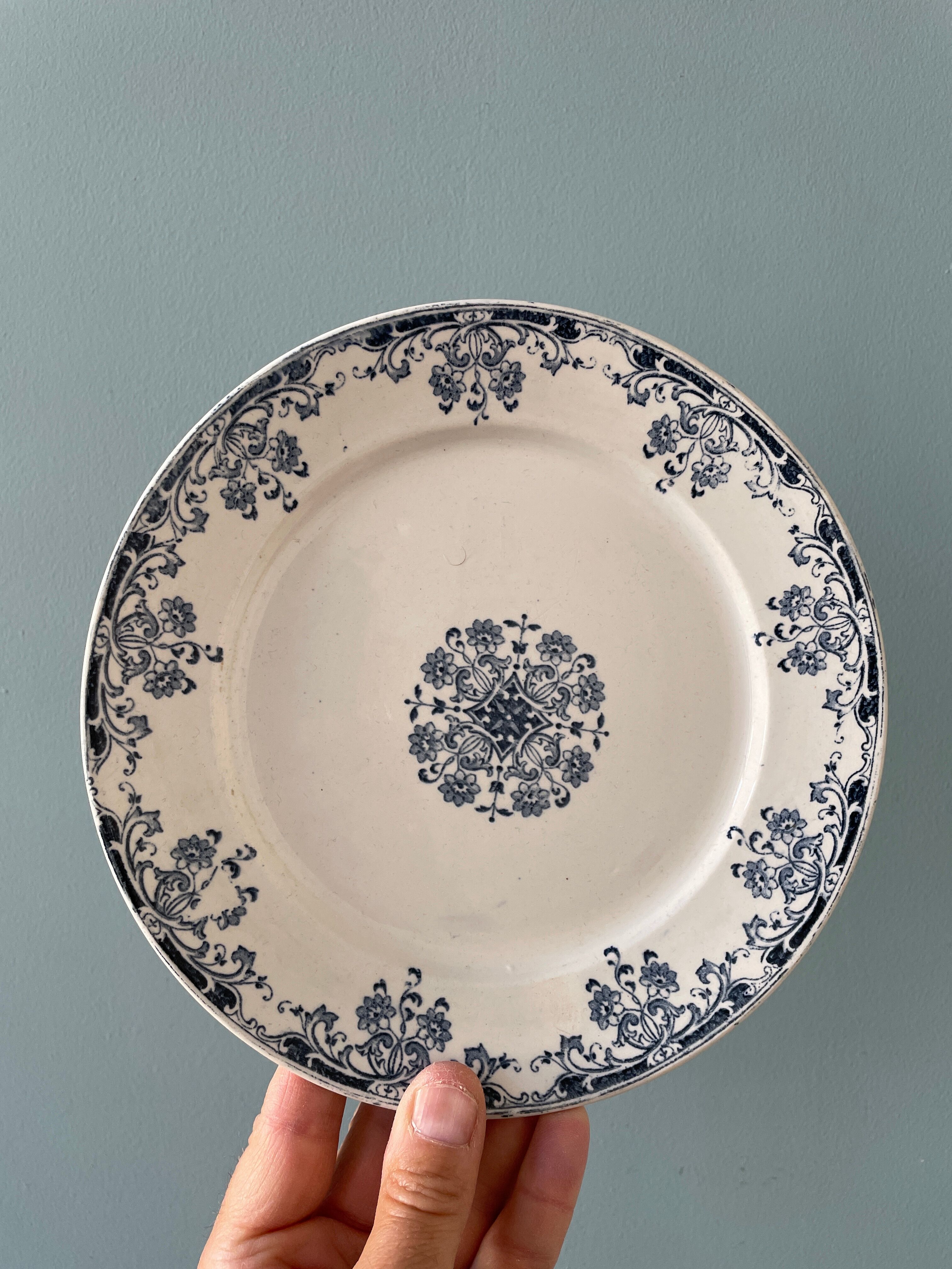 Set of 7 plates Terre de Fer XIXth mismatched