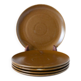 Set of 5 dessert plates in stoneware, 1970 - 19 cm