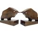 Vintage figurative wooden bookends, 1950s, set of 2