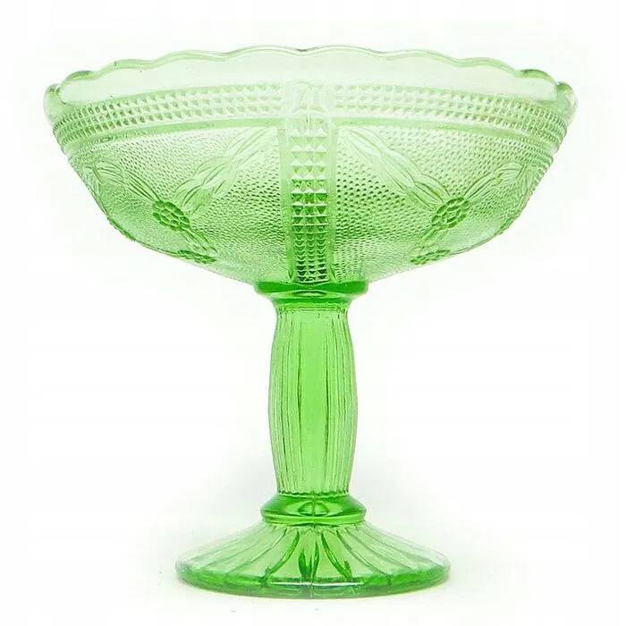 J1N Huta Ząbkowice green plate in Art Nouveau style