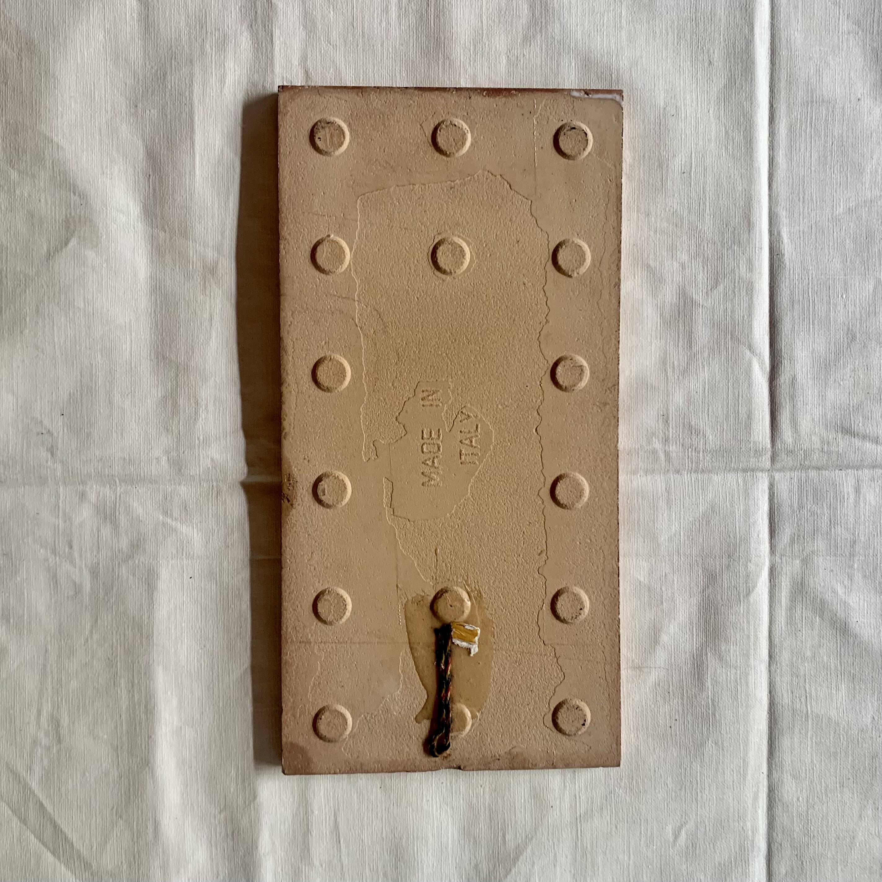 Pair of painted tile wall plates for children's bedroom