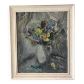 Autumn bouquet, oil on panel signed